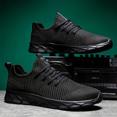 Women's Breathable Flying Woven Sneakers Lace Up Running Shoes Lightweight