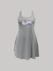 Halloween Nightdress Women's Letter Print Tank Sleep Dress