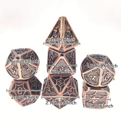 7pcs Metal Dice Set for Board Game Christmas Halloween
