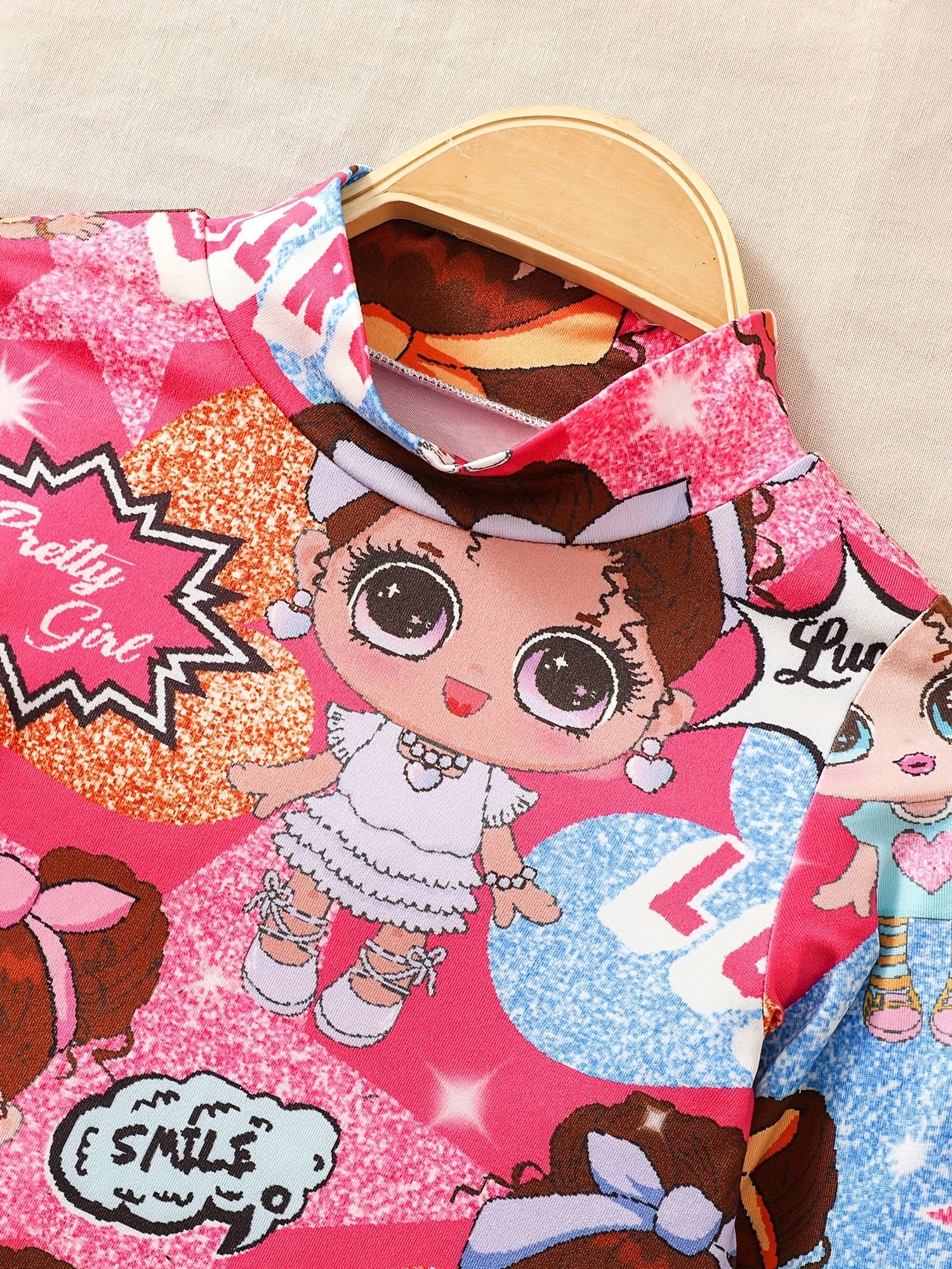 Young Girl Ombre Mock Neck Tee Dress
