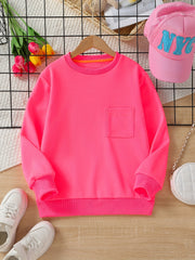 Unisex Kids Sweatshirt Long Sleeve Top Autumn Spring Active Pullovers