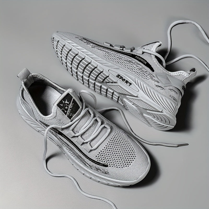 Men's Slip-on Sneakers with Shoelaces Breathable Lightweight Athletic Shoes
