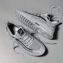 Men's Slip-on Sneakers with Shoelaces Breathable Lightweight Athletic Shoes