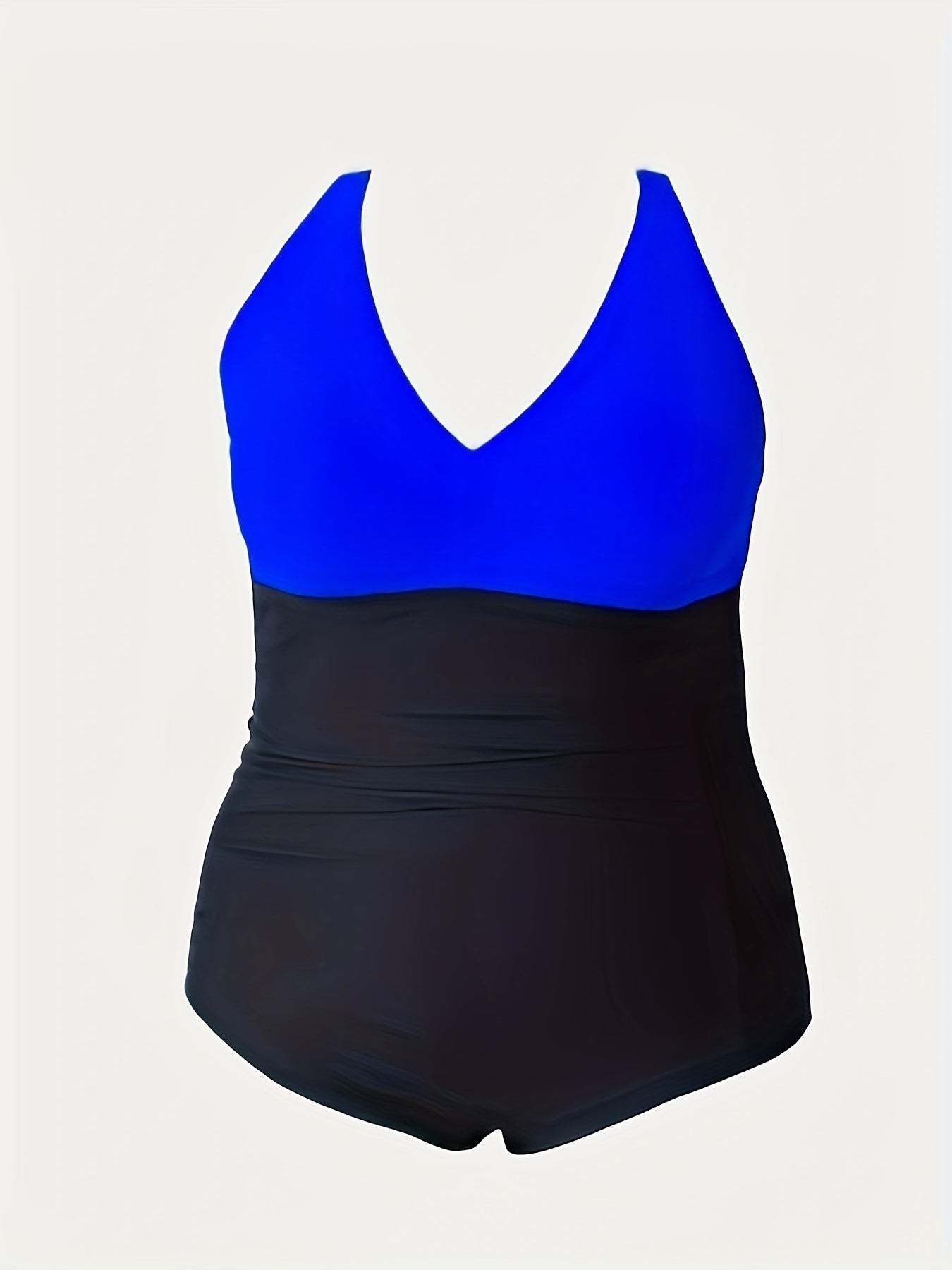 Colorblock V Neck One Piece Bathing Suit