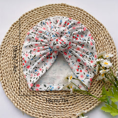 Spring Floral Striped Pullover Baby Hat