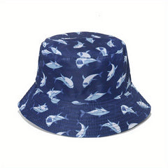 Animal Print Bucket Hat Lightweight Sunscreen Fish Tiger Flamingo Shark Dinosaur