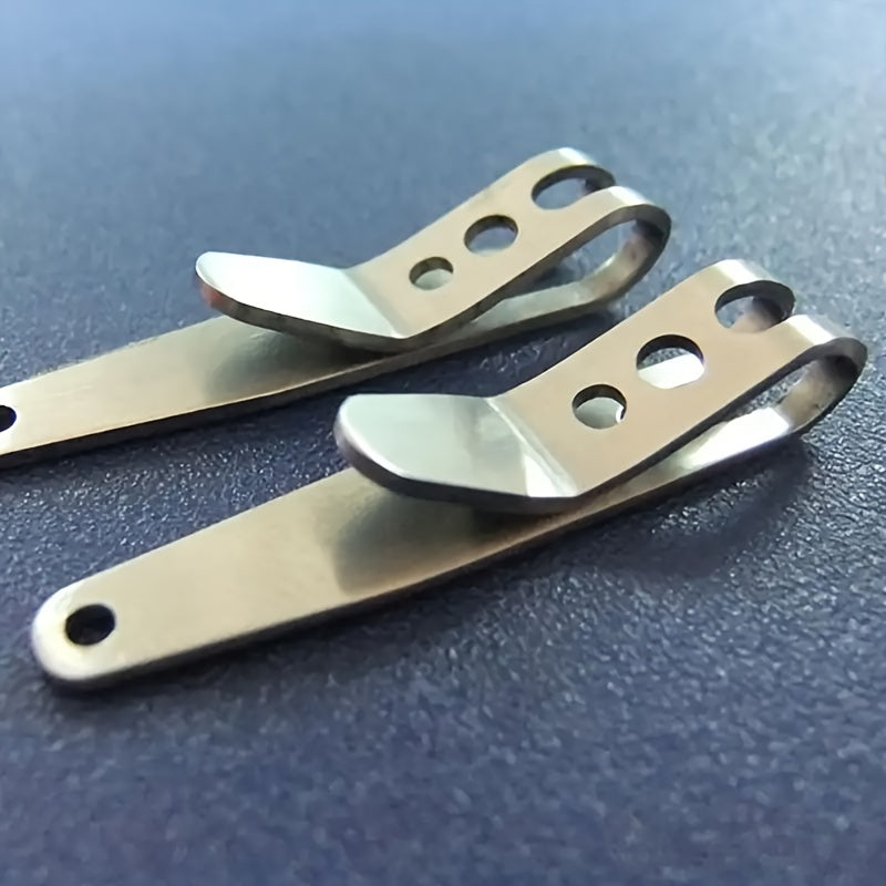 Stainless Steel Pocket Clip with Snap for Outdoor Camping & Hiking