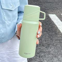 450ml Vacuum Flask With Cup Lid Insulated Water Bottle for Hot/Cold Beverages
