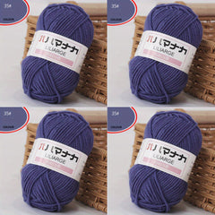 4pcs 4 ply Soft Cotton Yarn for DIY Knitting Crocheting Sweater Scarfts 25g
