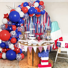 160pcs Red And Blue Balloon Garland Arch Set