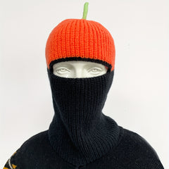Unisex Warm Pumpkin Mask & Woolen Knitted Hat