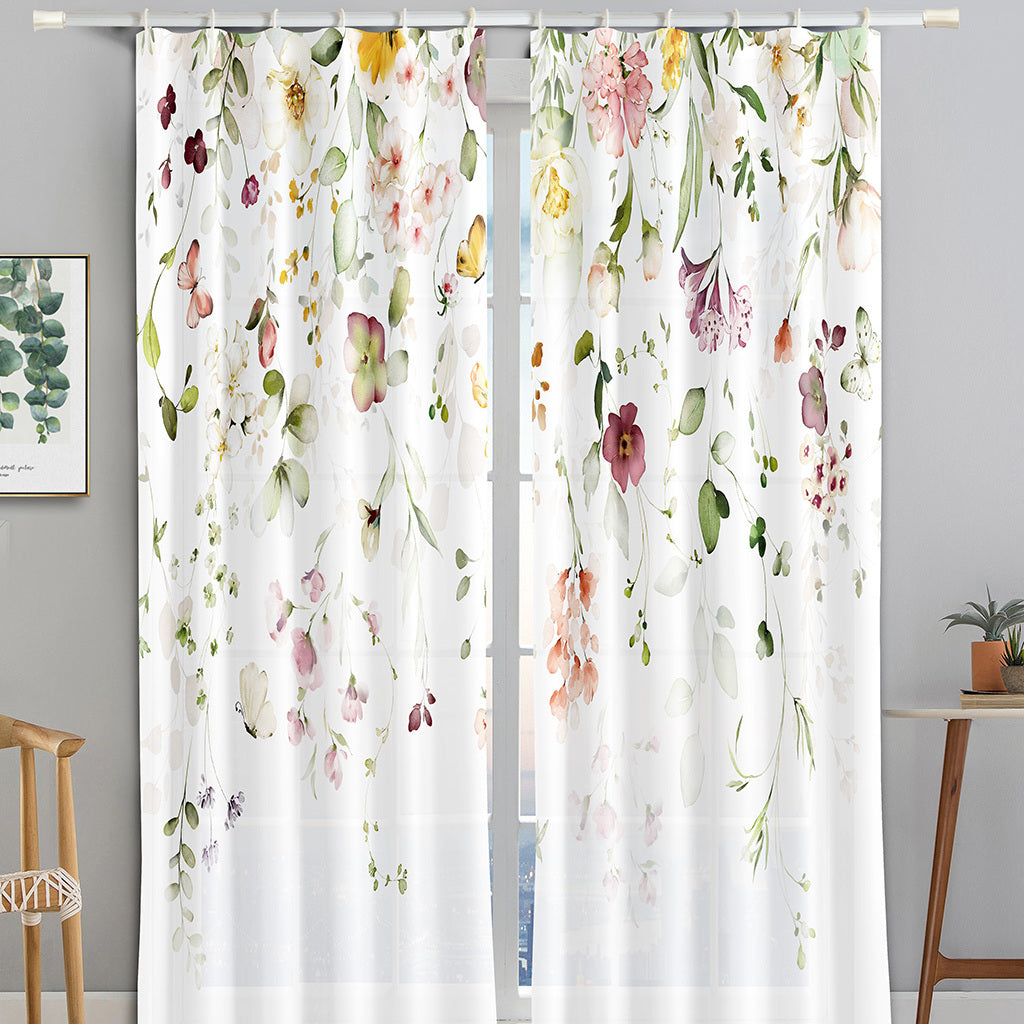 2pcs Romantic Flowers Butterfly Rattan Polyester Material with Hook Ring