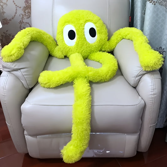 Long Legged Octopus Plush Toy Soft Purple & Green Plush with Heart Eyes