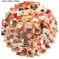 50pcs National Style Palace Series Graffiti Stickers DIY Sticker Pack