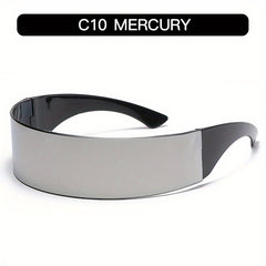 Y2K Wrap Around Sunglasses Futuristic Punk Style UV400
