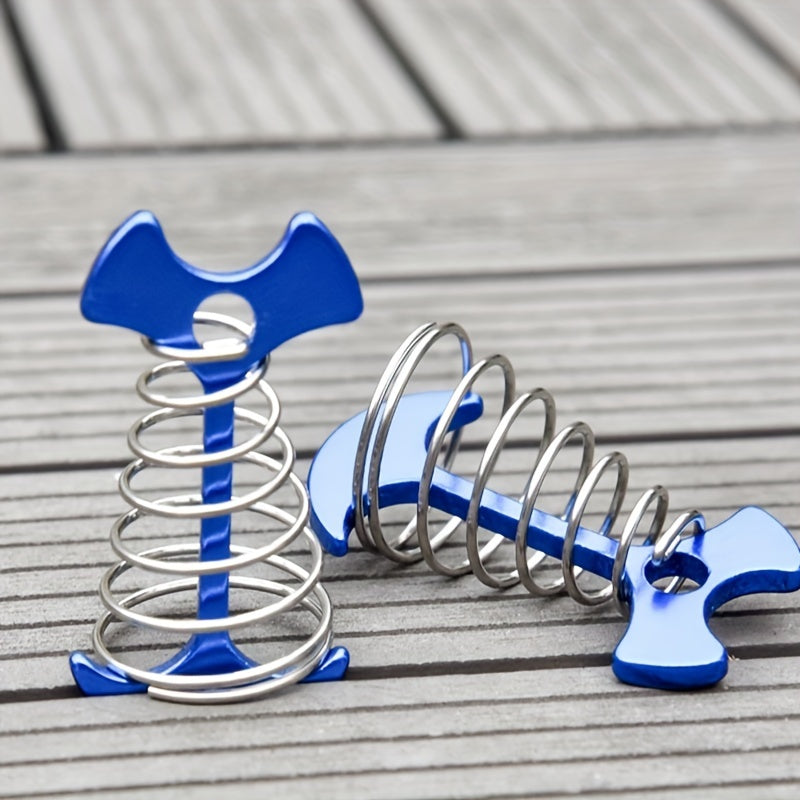 Aluminum Fishbone Tent Nails with Wood Spring and Hook Clip