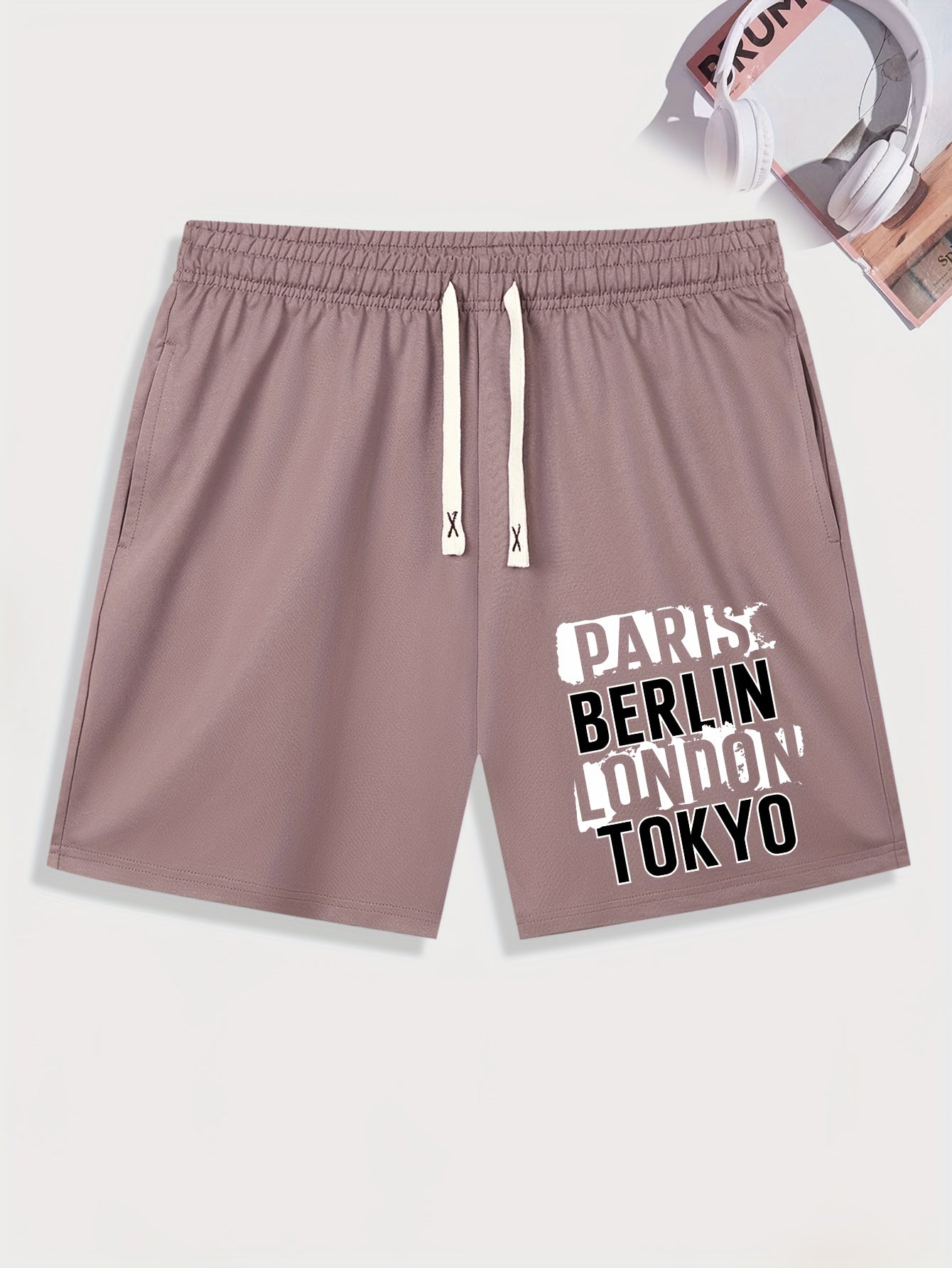 Big City Name Print Men's Comfy Active Shorts