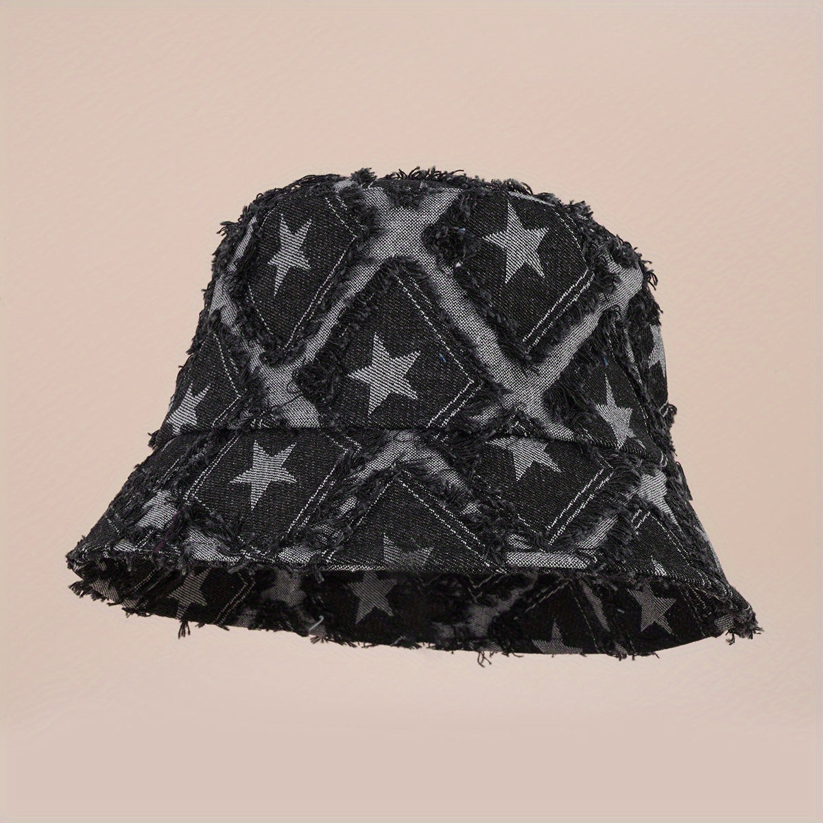 Plaid Bucket Hat Pentagram Face Cover Sun Hat