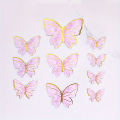 10pcs Butterfly Cake Toppers - Elegant Dessert Party Decoration