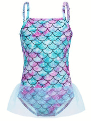 Toddler Girls Fish Scales One Piece Swimsuit