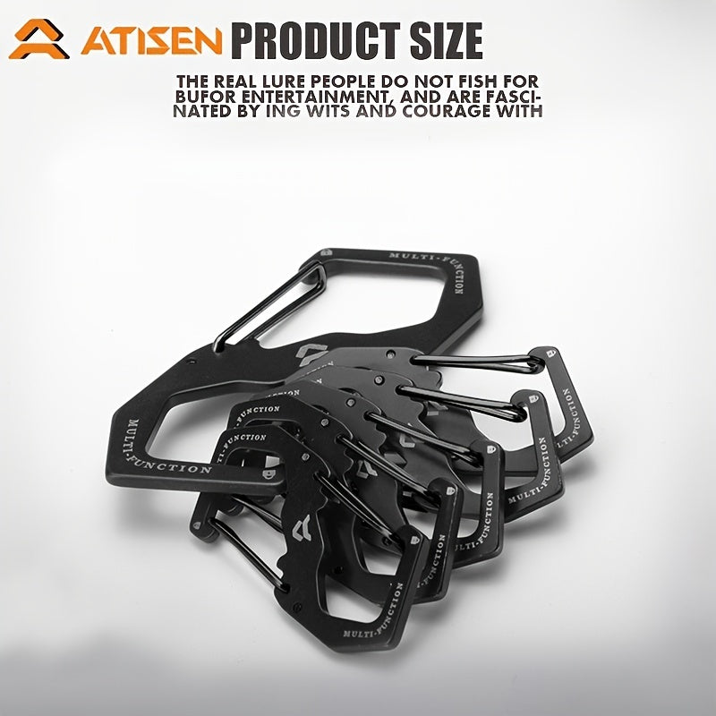 ATISEN Stainless Steel Carabiner Set Large & Medium Buckles for Climbing