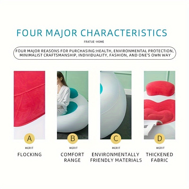 Single Person Inflatable Flocking Sofa Love Shaped Sofa for Home Decoration