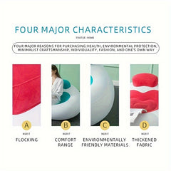 Single Person Inflatable Flocking Sofa Love Shaped Sofa for Home Decoration