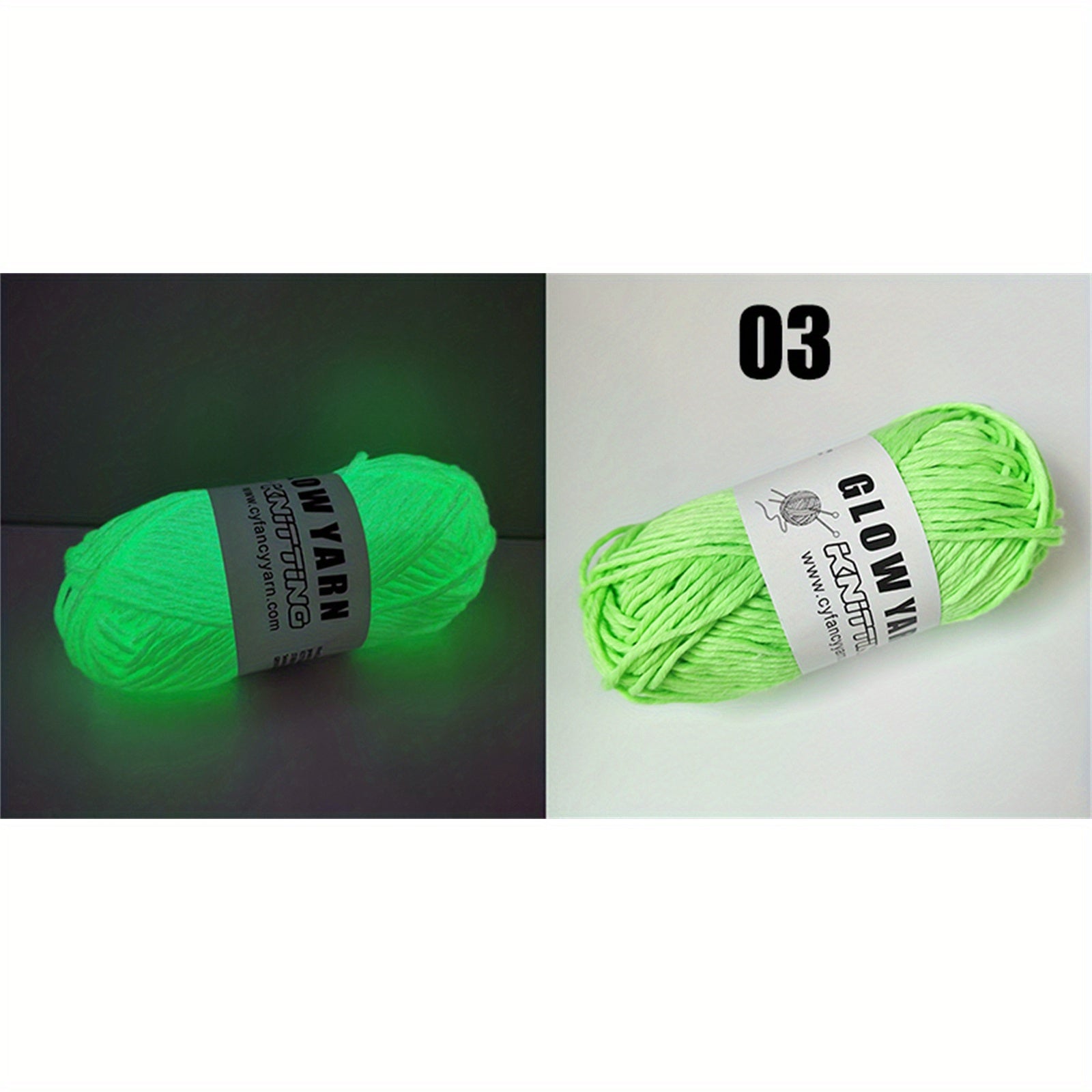 2 Skeins Glow In The Dark Yarn Polyester Luminous Glowing Yarn DIY Hand Knitting