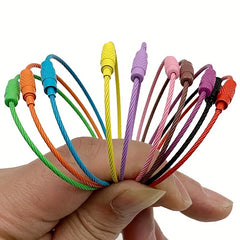 10pcs Colorful Wire Keyring Keychain Stainless Steel Carabiner Outdoor Camping
