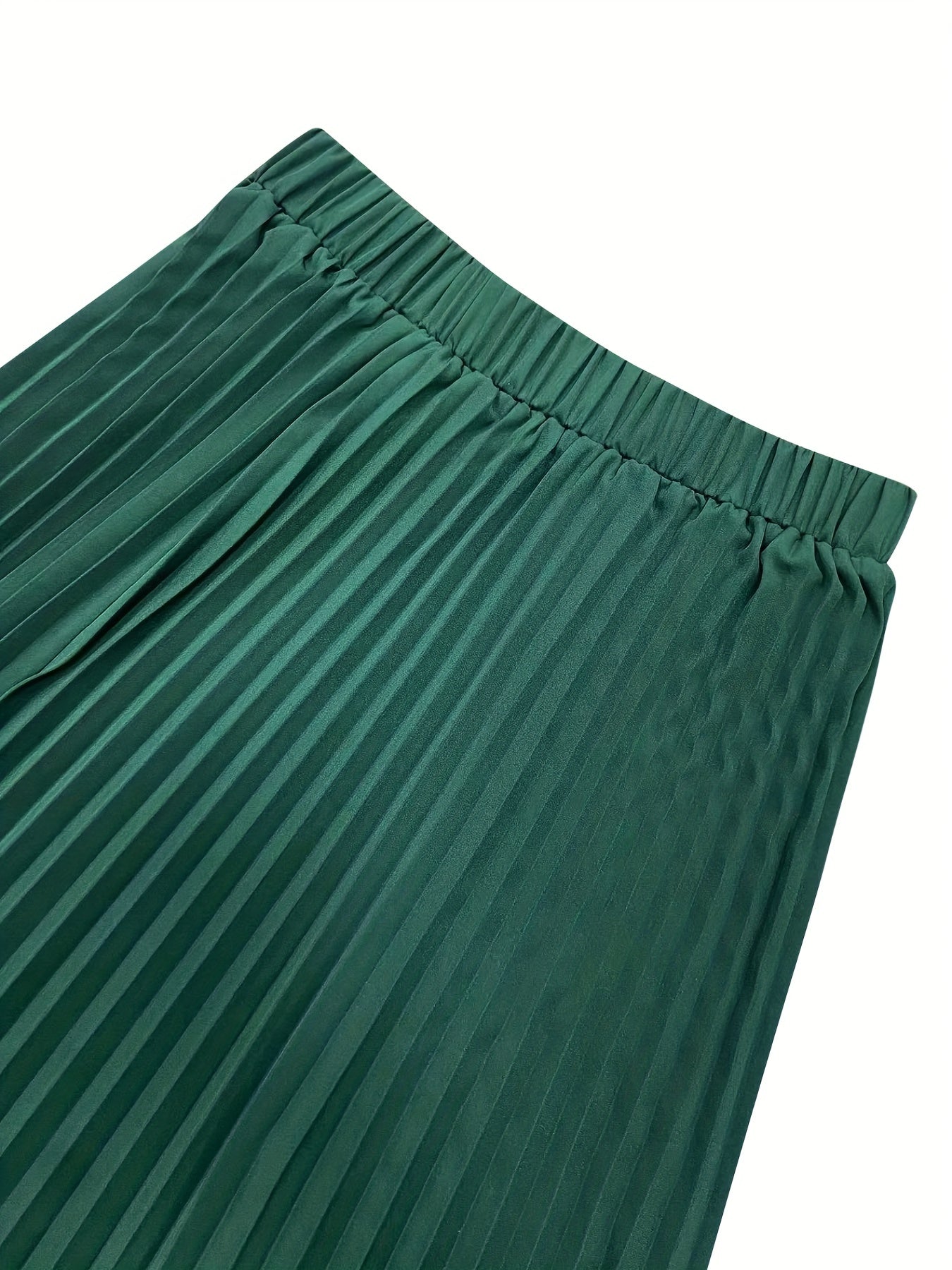 Pleated Elastic Waist Skirt for Women