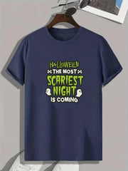 Men's Halloween Style Print T-shirt Casual Crew Neck Tee