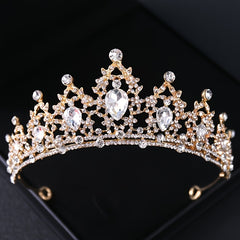 Golden Rhinestone Crown Hairband for Bridal Wedding Party Favor