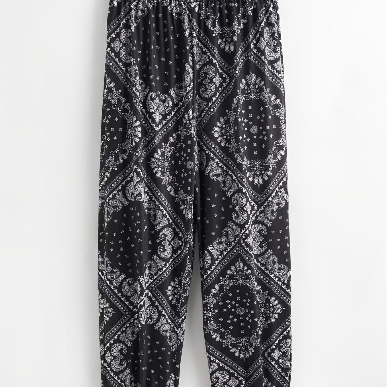 Girls Geometric Pattern Jogger Pants Elastic Waist