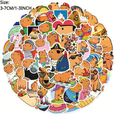 50pcs Cartoon Capybara Series Sticker Waterproof Decoration DIY Creative Sticker
