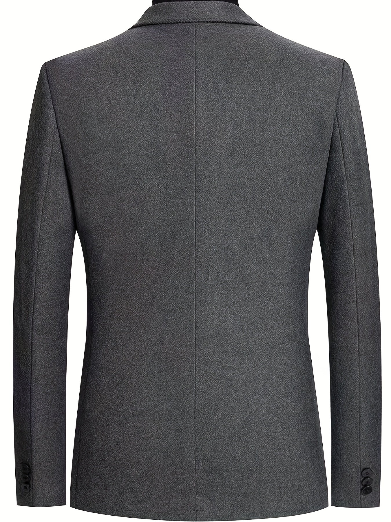 Men's Woolen Blazer Solid Lapel Sports Coat Spring Fall Business