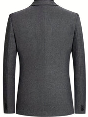 Men's Woolen Blazer Solid Lapel Sports Coat Spring Fall Business