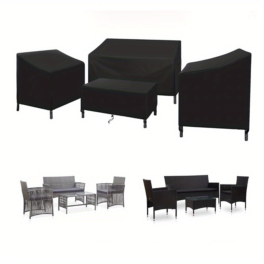 4pcs Outdoor Furniture Cover Set Waterproof Windproof Patio Furniture Cover Set