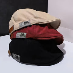 Vintage Beret Patch Newsboy Cap British Style Peaked Cap