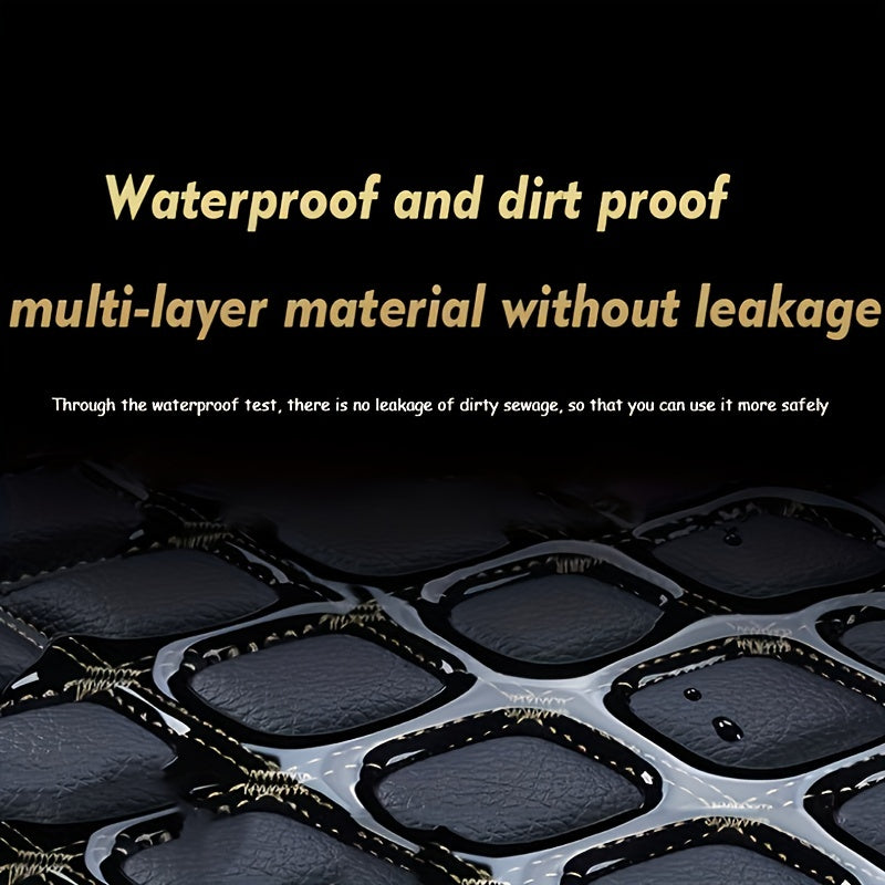 4pcs Waterproof Car Floor Mats PU Leather Front & Rear Car Carpet Accessories