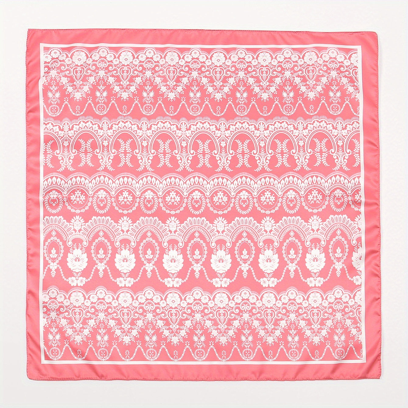 Red Printed Striped Bandana Boho Floral Square Scarf Women Casual Head Wrap