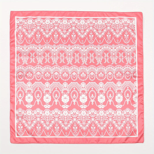Red Printed Striped Bandana Boho Floral Square Scarf Women Casual Head Wrap