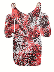 Leopard Print Cold Shoulder Mini Dress
