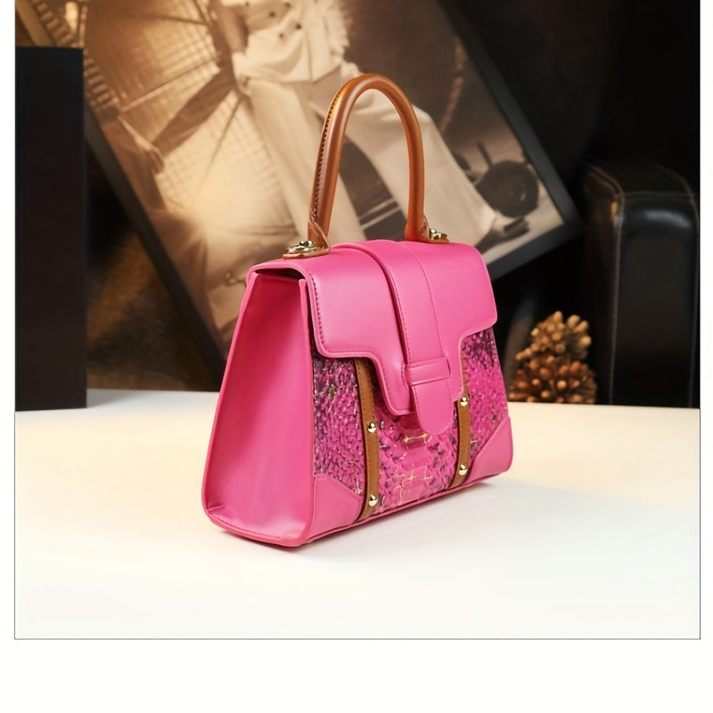 Vintage Crocodile Pattern Tote Bag Top Handle Crossbody Bag