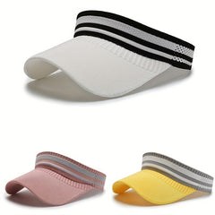 Women's Striped Sun Visor Hat for Tennis Golf Fishing