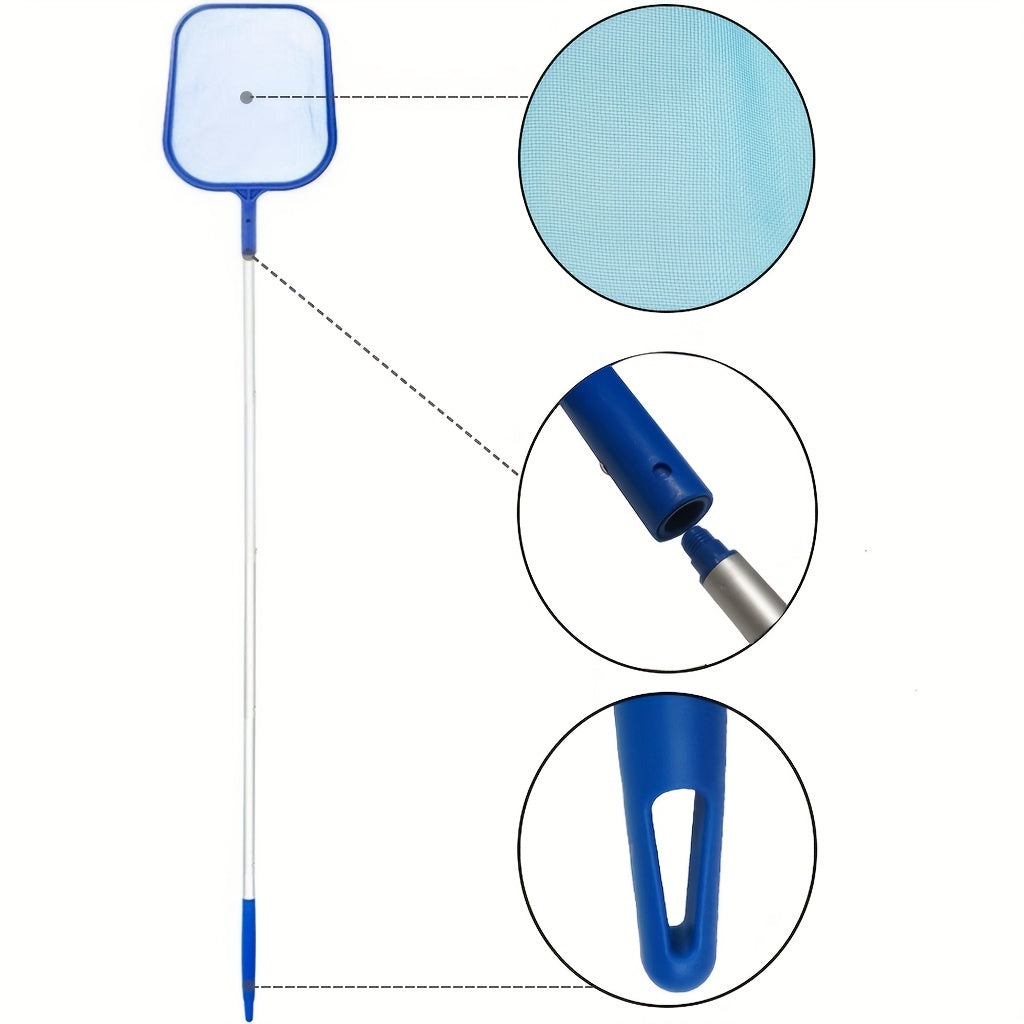 Pool Skimmer Net with 5 Sections Detachable Pole Leaf Skimmer Mesh Rake