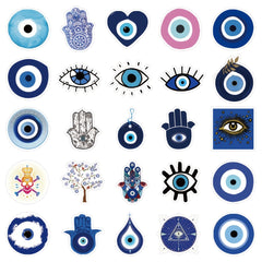 50pcs Evil Eye Doodle Waterproof Stickers for Laptop Water Bottles Travel Case