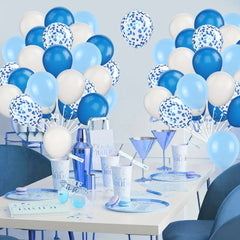 61pcs Bule Confetti Metal Latex Balloon Set for Various Celebrations