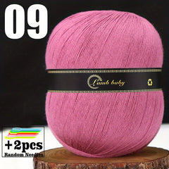 Solid Silk Yarn & Green Needles Set for Crocheting Knitting - 150g