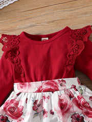Infant Baby Girls Floral Print Dress Romper