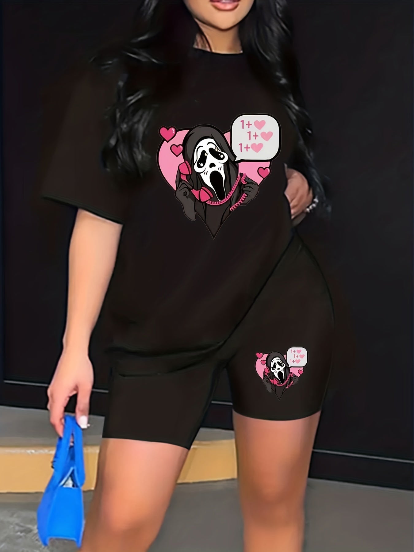 Skull & Letter Print 2 Piece Set
